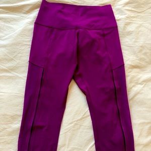 Lululemon Pink Crops with Mesh Detail